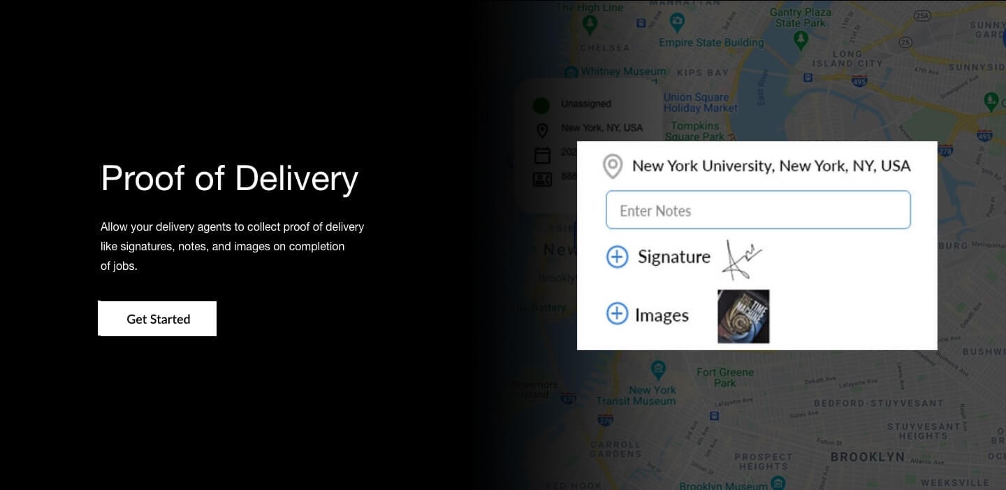 Accelerate your courier delivery operational efficiency with the Proof of Delivery feature.